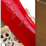 クリスチャン・ルブタン Christian louboutin メッシュエスパドリーユサンダル ベージュ スエード レディース サンダル