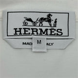エルメス HERMES 3Dロゴ 半袖Tシャツ ホワイト コットン メンズ 半袖Ｔシャツ