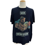 クリスチャン・ディオール Christian Dior ×JACK KEROUAC ロゴ半袖ニットシャツ 293M652AT442 ネイビー コットン メンズ 半袖Ｔシャツ
