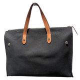 エルメス HERMES カバスミラ □K刻印 ブラック/ゴールド金具 トワル・レザー レディース トートバッグ