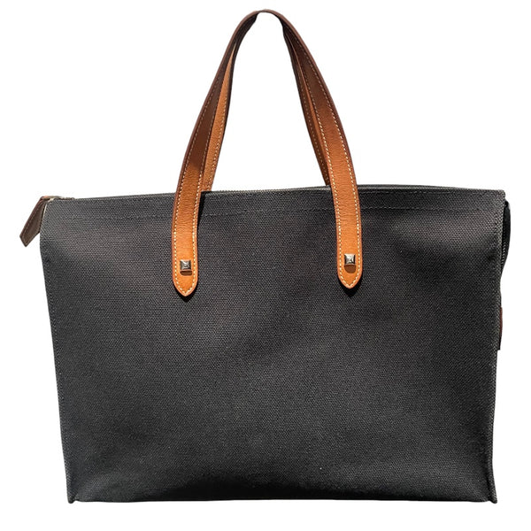 (美品)　エルメス　トートバッグ エルメス HERMES カバスミラ □K刻印 ブラック/ゴールド金具 トワル