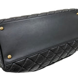 シャネル CHANEL マトラッセ チェーントートバッグ ブラック ゴールド金具 カーフ レディース ショルダーバッグ