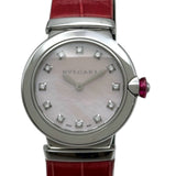 ブルガリ BVLGARI ルチェア LU28S ピンクシェル ステンレススチール クオーツ レディース 腕時計