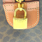 セリーヌ CELINE マカダム柄 ボストンバッグ ブラウン ゴールド金具 PVC レディース ボストンバッグ