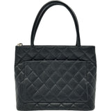 シャネル CHANEL 復刻トート A01804 6番台 ブラック シルバー金具 キャビア レディース ハンドバッグ