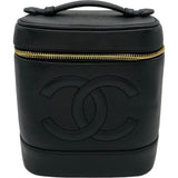 シャネル CHANEL ココマーク　バニティバッグ A01998 4番台 ブラック ゴールド金具 キャビアスキン レディース ハンドバッグ