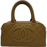 シャネル CHANEL ココマーク ミニ ボストン A20996 8番台 ベージュ ゴールド金具 キャビア レディース ハンドバッグ