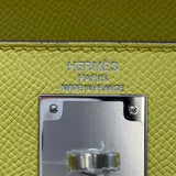 エルメス HERMES ケリー28 外縫い □Q刻 ライム シルバー金具 エプソン レディース ショルダーバッグ