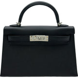 エルメス HERMES ミニケリー2 パーソナルオーダー K刻 ブラック/ローズメキシコ/シルバー金具 エプソン レディース ショルダーバッグ