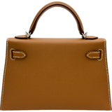 エルメス HERMES ミニケリー2 K刻 ゴールド/シルバー金具 エプソン レディース ショルダーバッグ