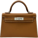 エルメス HERMES ミニケリー2 K刻 ゴールド/シルバー金具 エプソン レディース ショルダーバッグ