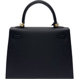 エルメス HERMES ケリー25 外縫い G刻 ブラック ゴールド金具 エプソン レディース ショルダーバッグ