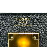 エルメス HERMES ケリー28 内縫い A刻 ブラック ゴールド金具 トゴ レディース ショルダーバッグ