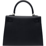 エルメス HERMES ケリー25 外縫い G刻 ブラック シルバー金具 エプソン レディース ハンドバッグ