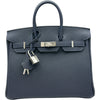 エルメス HERMES バーキン25 K刻印 ブルーニュイ シルバー金具 トゴ レディース ハンドバッグ
