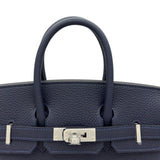 エルメス HERMES バーキン25 K刻印 ブルーニュイ シルバー金具 トゴ レディース ハンドバッグ