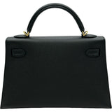 エルメス HERMES ミニケリー2 K刻 ブラック/ゴールド金具 エプソン レディース ショルダーバッグ