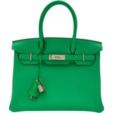 エルメス HERMES バーキン30 B刻 ヴェールコミック シルバー金具 トゴ レディース ハンドバッグ