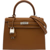 エルメス HERMES ケリー25 外縫い K刻 ゴールド シルバー金具 エプソン レディース ショルダーバッグ