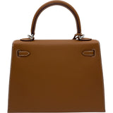 エルメス HERMES ケリー25 外縫い K刻 ゴールド シルバー金具 エプソン レディース ショルダーバッグ