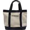 バレンシアガ BALENCIAGA ネイビートート 374767 アイボリー/ブラック キャンバス ユニセックス トートバッグ
