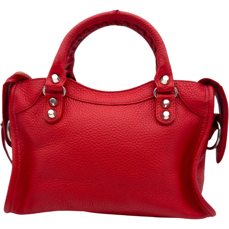 バレンシアガ クラシック ブリッジ ボストンバッグ レザー レッド ハンドバック バレンシアガ BALENCIAGA クラシックミニ シティ 300295 レッド