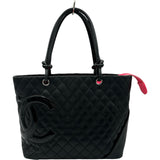 シャネル CHANEL カンボンライン トートラージ A25169 11番台 ブラック ラム レディース トートバッグ