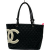 シャネル CHANEL カンボンライントートラージ A25169 9番台 ブラック/ホワイト ラム レディース トートバッグ