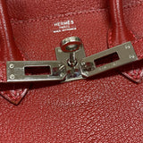 エルメス HERMES バーキン25 □J刻 ルージュカザック シルバー金具 シェーブル レディース ハンドバッグ