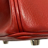 エルメス HERMES バーキン25 □J刻 ルージュカザック シルバー金具 シェーブル レディース ハンドバッグ