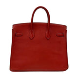 エルメス HERMES バーキン25 □J刻 ルージュカザック シルバー金具 シェーブル レディース ハンドバッグ