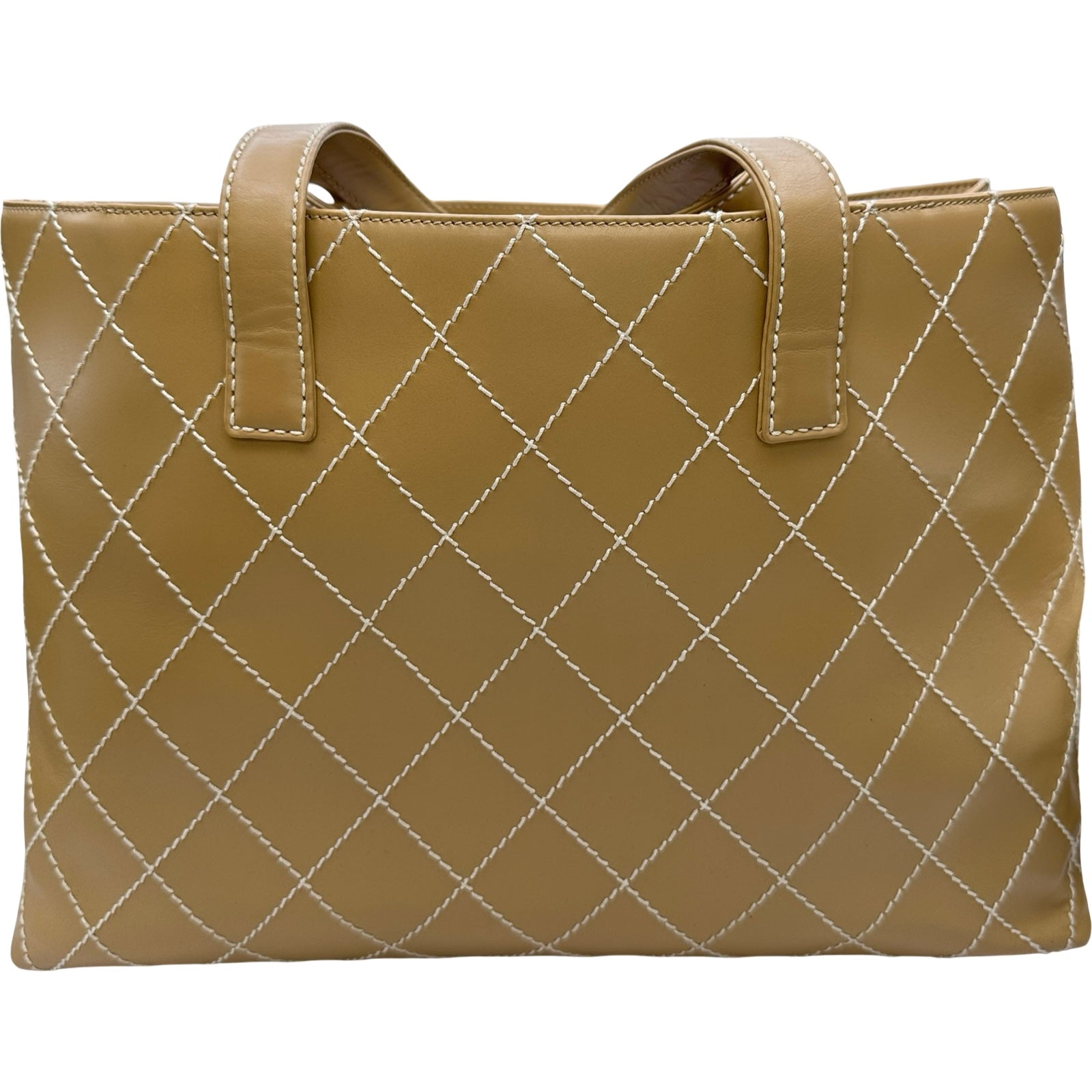 シャネル CHANEL ワイルドステッチトートバッグ 7番台 ベージュ GD金具