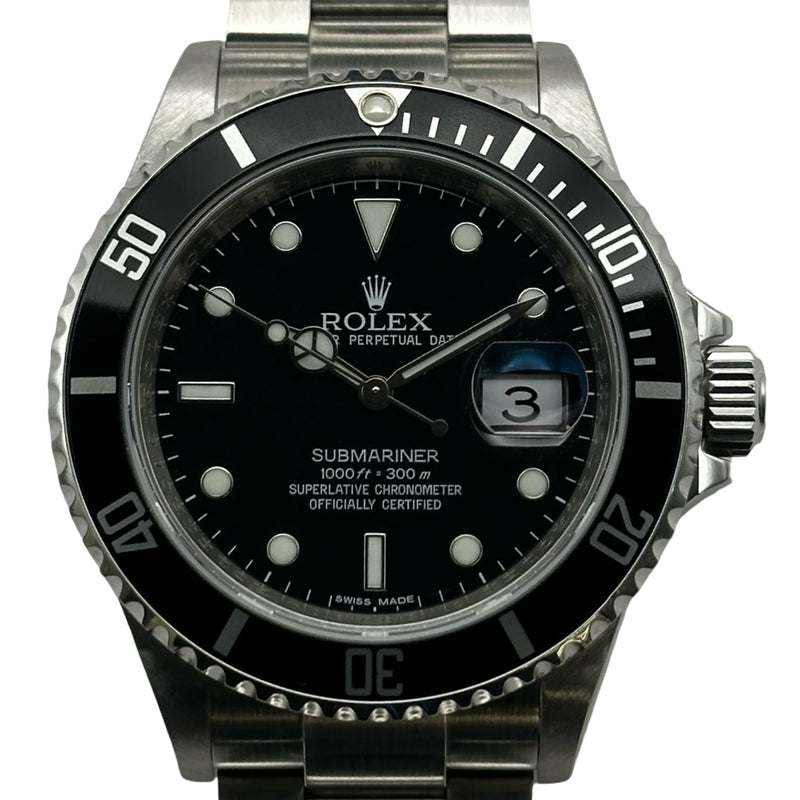 SUBMARINER 黒サブマリーナ自動巻き腕時計 ロレックス ROLEX サブマリーナ 16610 ブラック ステンレススチール