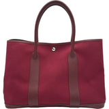 エルメス HERMES ガーデンパーティPM ▢J刻 ボルドー シルバー金具 トワル/ブッフル レディース ハンドバッグ