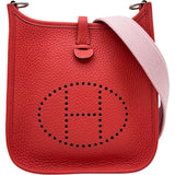 エルメス HERMES エヴリンTPM X刻印 ルージュピマン シルバー金具 トリヨン レディース ショルダーバッグ