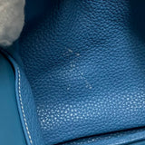 エルメス HERMES リンディ34 □R刻 ブルージーン シルバー金具 トリヨンクレマンス レディース ショルダーバッグ