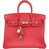エルメス HERMES バーキン25 □Q刻印 ローズリップスティック シルバー金具 トゴ レディース ハンドバッグ