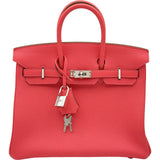 エルメス HERMES バーキン25 □Q刻印 ローズリップスティック シルバー金具 トゴ レディース ハンドバッグ