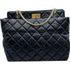 シャネル CHANEL 2.55 チェーンえいハンドバッグ 15番台 ブラック×ゴールド金具 エイジドカーフ レディース ハンドバッグ
