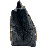 シャネル CHANEL 2.55 チェーンえいハンドバッグ 15番台 ブラック×ゴールド金具 エイジドカーフ レディース ハンドバッグ
