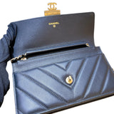 シャネル CHANEL マトラッセ チェーンウォレット ブラック ゴールド金具 ラムスキン レディース ショルダーバッグ