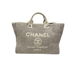 シャネル CHANEL ドーヴィルショッピングバッグ AS3351 ベージュシルバー金具 ウール レディース ハンドバッグ