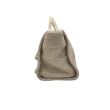 シャネル CHANEL ドーヴィルショッピングバッグ AS3351 ベージュシルバー金具 ウール レディース ハンドバッグ