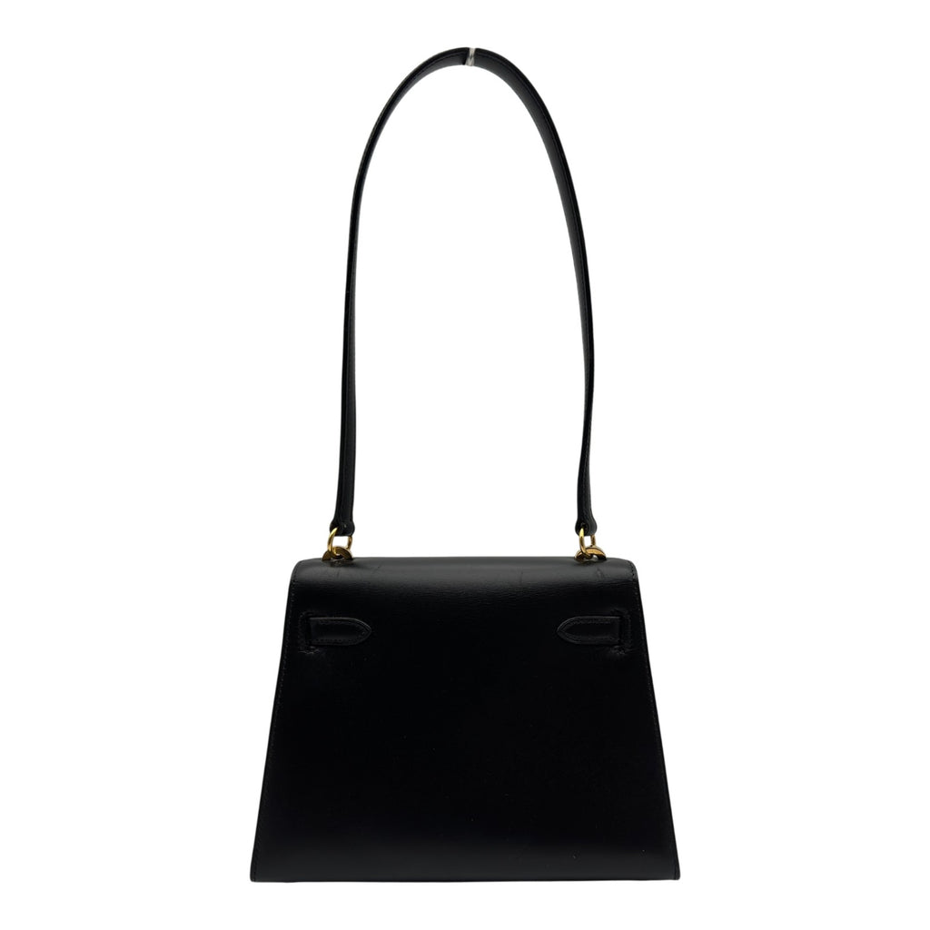 エルメス　ハンドバッグ　黒　小さめ　掘り出しモノをお譲りします。 エルメス HERMES ミニケリー20 □C刻 ブラック ゴールド金具 ボックス