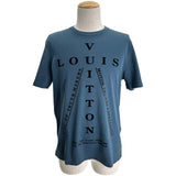 ルイ・ヴィトン LOUIS VUITTON フロッキークロスロゴ半袖Tシャツ HBY05W ブルー コットン メンズ 半袖Ｔシャツ