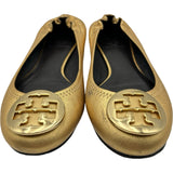 トリーバーチ TORY BURCH ゴールドロゴフラットシューズ ゴールド レザー レディース その他靴