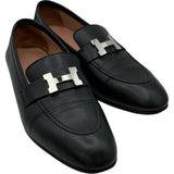 エルメス HERMES パリ モカシンローファー H201199Z ブラック レザー レディース ローファー