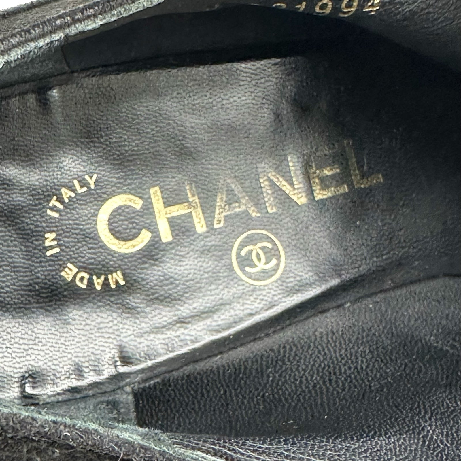 CHANEL　シャネル　ココマーク　パール　ラインストーン　ローファー　22cm シャネル CHANEL ココマークパール装飾スエードローファー G31994