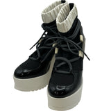 シャネル CHANEL ココマークウェッジソールショートブーツ G35284 ブラック ナイロン レディース ブーツ