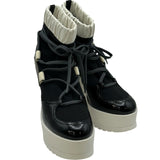 シャネル CHANEL ココマークウェッジソールショートブーツ G35284 ブラック ナイロン レディース ブーツ